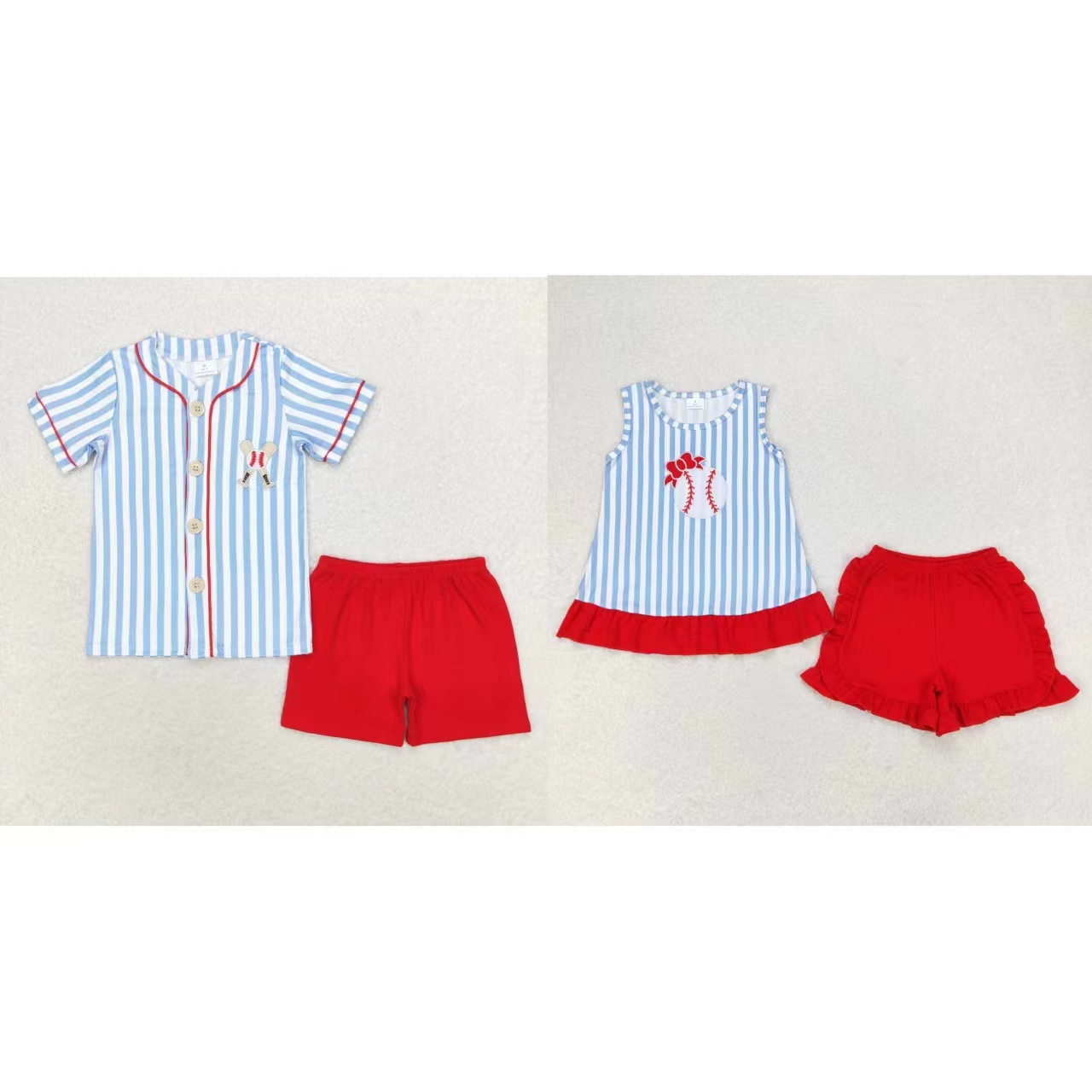 Baby Clothing Wholesale - Tenue de baseball brodée pour bébé
